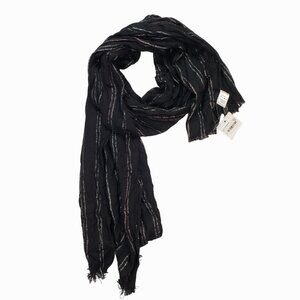 Liz Claiborne Black Metallic Stripe Scarf One Size Fist Most